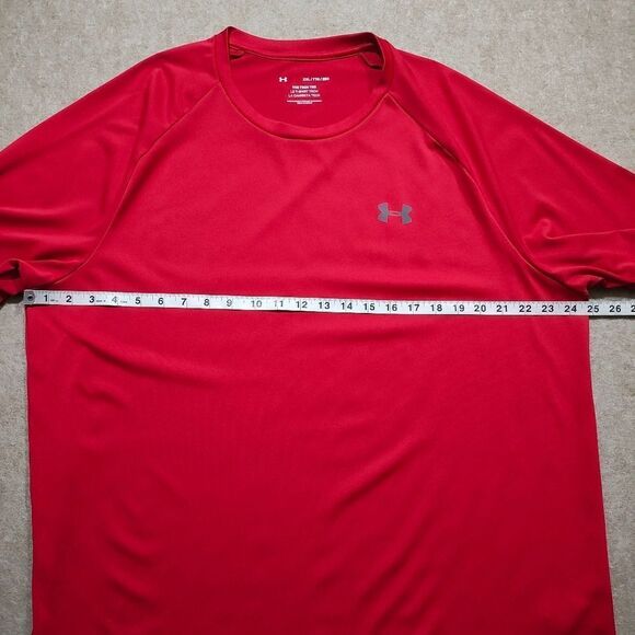Under Armour The Tech Tee Shirt Red Mens #3 - Picture 3 of 5